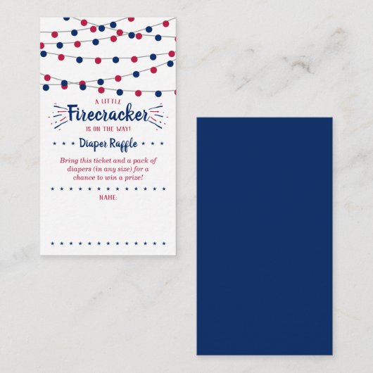 Firecracker onderweg! 4 juli Baby shower Informatiekaartje (Voorkant / Achterkant)