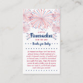 Firecracker onderweg! 4 juli Baby shower Informatiekaartje (Voorkant)