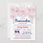 Firecracker onderweg! 4 juli Baby shower Kaart (Voorkant)