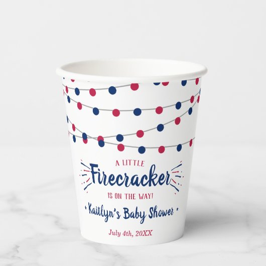 Firecracker onderweg! 4 juli Baby shower Papieren Bekers (Voorkant)