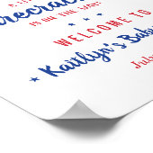 Firecracker onderweg! 4 juli Baby shower Poster (Hoek)