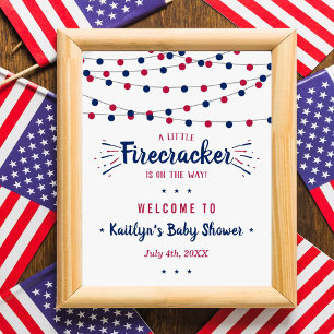 Firecracker onderweg! 4 juli Baby shower Poster