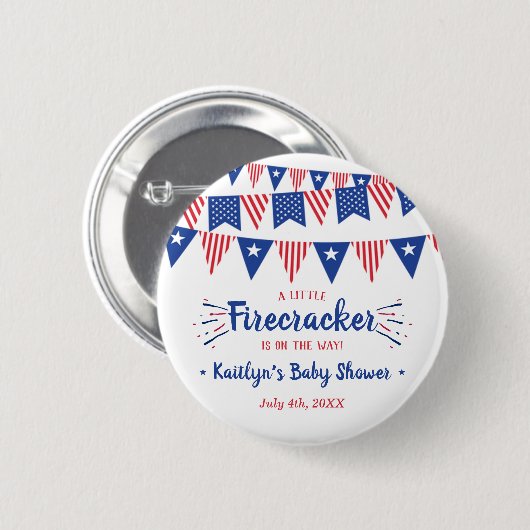 Firecracker onderweg! 4 juli Baby shower Ronde Button 5,7 Cm (Voorkant /achterkant)