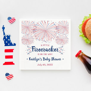 Firecracker onderweg! 4 juli Baby shower Servet