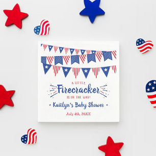 Firecracker onderweg! 4 juli Baby shower Servet