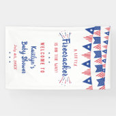 Firecracker onderweg! 4 juli Baby shower Spandoek (Horizontaal)