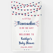 Firecracker onderweg! 4 juli Baby shower Spandoek (Verticaal)
