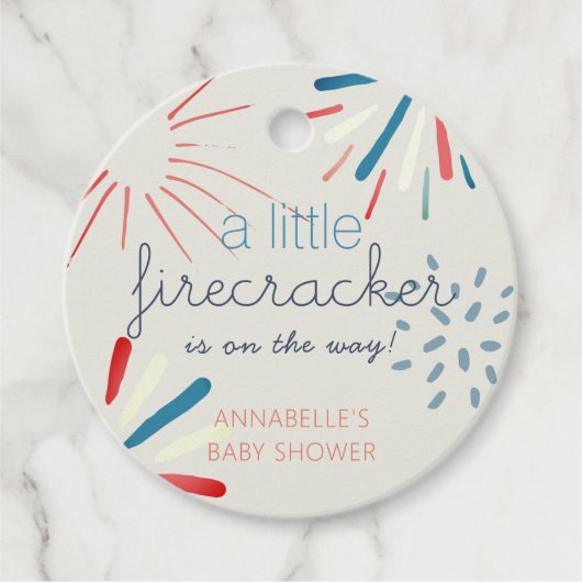 Firecracker op 4 juli Baby shower Fireworks Bedankjes Labels (Voorkant)