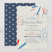 Firecracker op 4 juli Baby shower Fireworks Kaart (Voorkant / Achterkant)