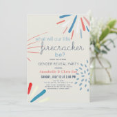 Firecracker op 4 juli vuurwerk Gender onthulling Kaart (Staand voorkant)