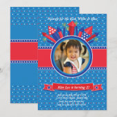 Firecracker Photo Birthday Party Invitation Kaart (Voorkant / Achterkant)