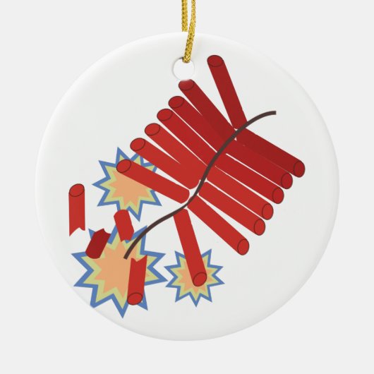 Firecrackers Keramisch Ornament (Voorkant)