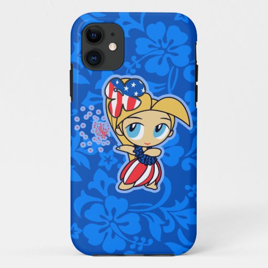 Firecraker Hula Girl Patriotic iPhone 5 Coque (Dos)