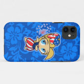 Firecraker Hula Girl Patriotic iPhone 5 Coque (Dos (Horizontal))