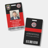 Firefigher Custom Logo Photo Professional-kaart Badge (Front & Back)