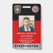 Firefigher Custom Logo Photo Professional-kaart Badge (Front)