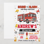 FireFigher truck Birthday with Custom image Kaart (Voorkant / Achterkant)