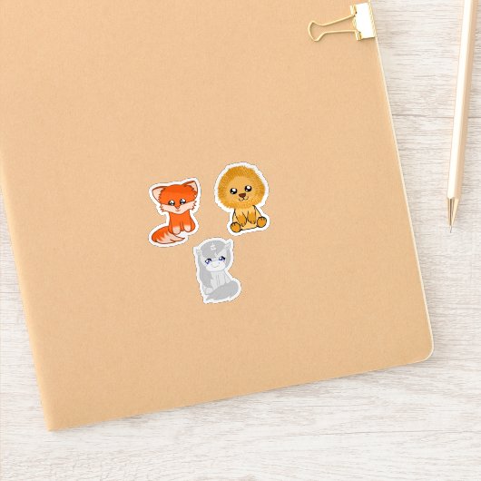 Firefight Fox, Liam Lion, Plain Little Unicorn Sticker (Notitieboek)