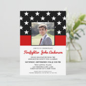 Firefighter Afstuderen Aangepaste foto Thin Red Li Kaart (Staand voorkant)