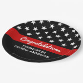 Firefighter Afstuderen Thin Red Line Party Papieren Bordje (Gekanteld)