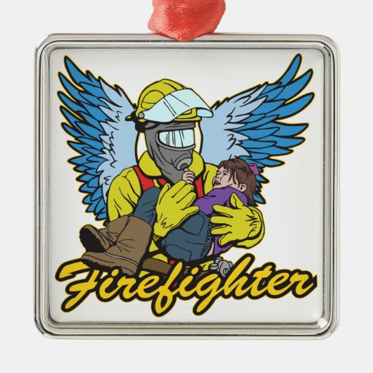 Firefighter Angel Metalen Ornament (Voorkant)