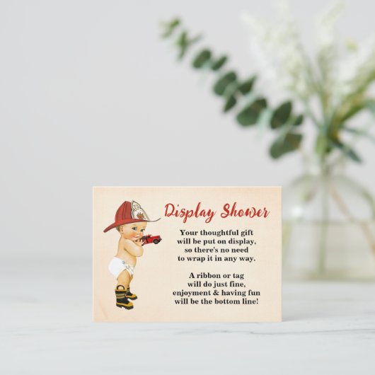 Firefighter-beeldscherm Geen Baby shower voor ompa Informatiekaartje (Staand voorkant)
