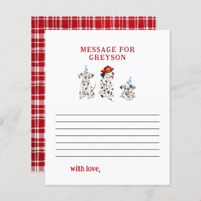 Firefighter Boy Verjaardag Tijdcapsule Bericht Kaa (Voorkant / Achterkant)