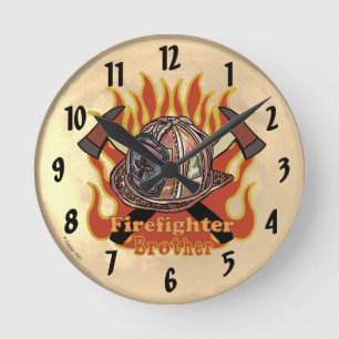 Firefighter Brother Clock Ronde Klok