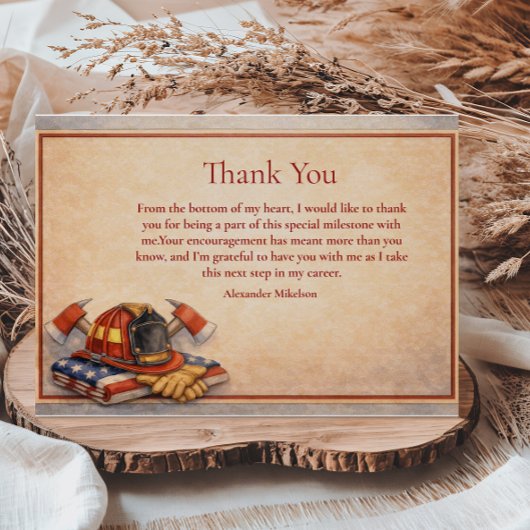 Firefighter Career Milestone Bedankkaart
