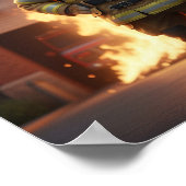 Firefighter Cat Poster – 3D Hero Cat Wall Art (Coin)