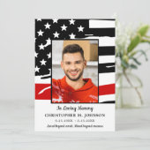 Firefighter Celebration of Life Memorial Red Line Kaart (Staand voorkant)