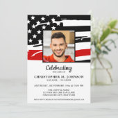 Firefighter Celebration of Life Red Line Memorial Kaart (Staand voorkant)