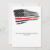 Firefighter Celebration of Life Red Line Memorial Kaart (Achterkant)