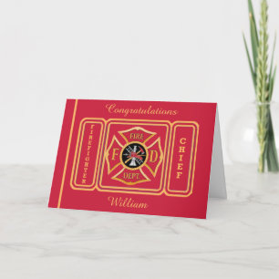 Firefighter Chief Custom Birthday Card Kaart