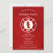 Firefighter Christmas Holiday Party Kaart (Voorkant)
