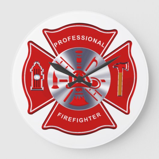 Firefighter Clock - Professional Grote Klok (Voorkant)