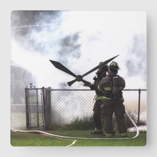Firefighter Clock Vierkante Klok