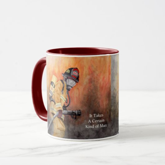 Firefighter Coffee Cup Persoonlijke woorden Mok (Voorkant links)