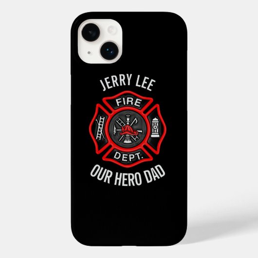 Firefighter Custom Text Name Persoonlijk Case-Mate iPhone Case (Achterkant)