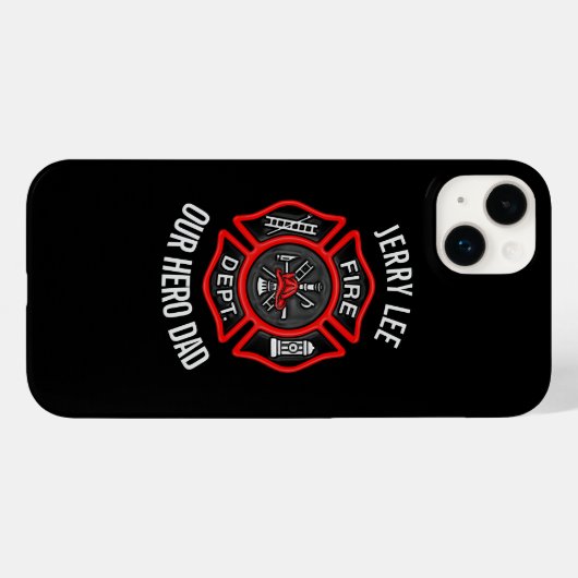 Firefighter Custom Text Name Persoonlijk Case-Mate iPhone Case (Achterkant (horizontaal))