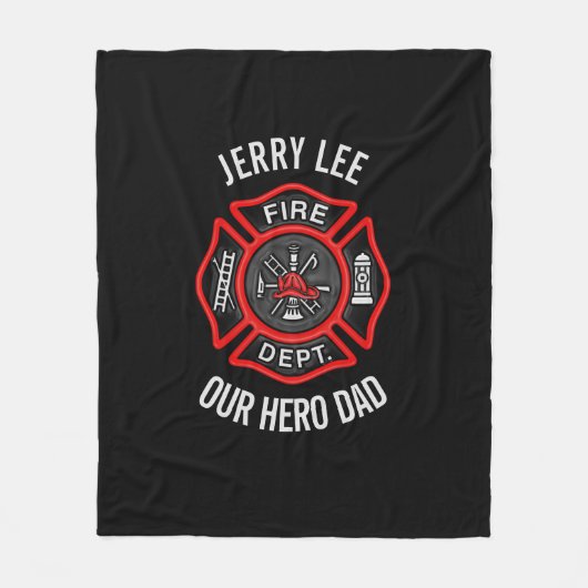 Firefighter Custom Text Name Persoonlijk Fleece Deken (Voorkant)