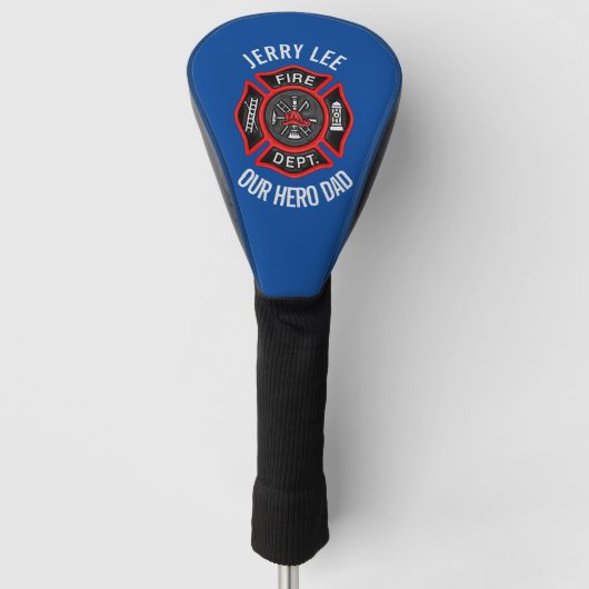 Firefighter Custom Text Name Persoonlijk Golfheadcover (Voorkant)