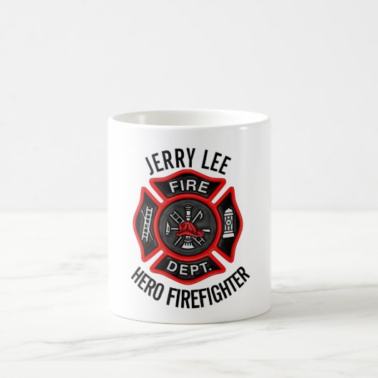 Firefighter Custom Text Name Persoonlijk Koffiemok (Center)
