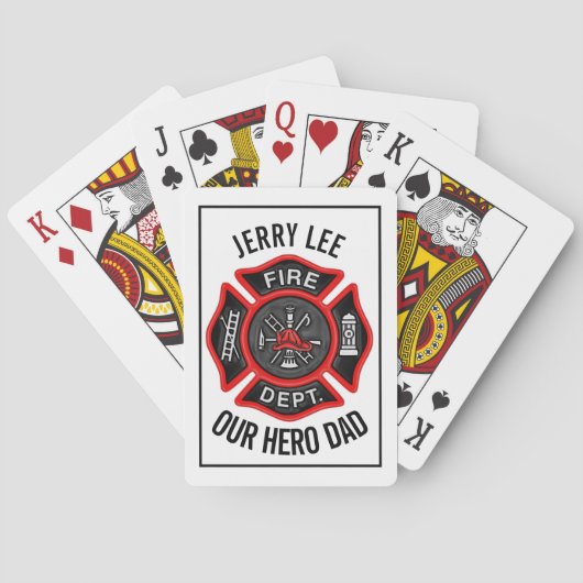 Firefighter Custom Text Name Persoonlijk Speelkaarten (Achterkant)
