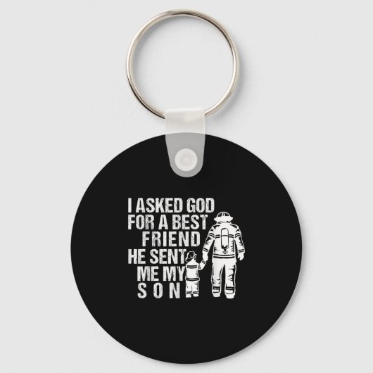 Firefighter Dad Son Quote New Daddy Fireman Dad Fa Sleutelhanger (Voorkant)