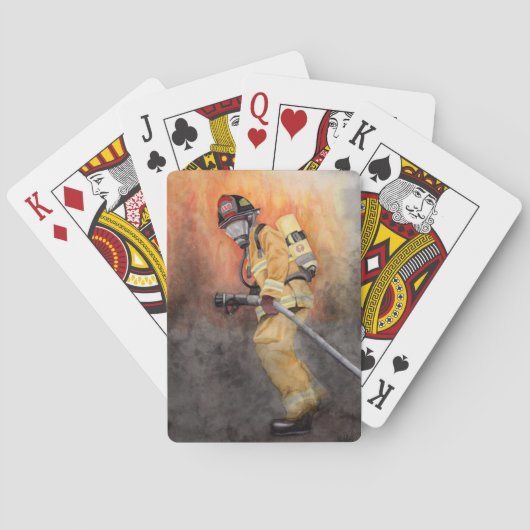 Firefighter die kaarten speelt Poker Gift for Dad (Achterkant)