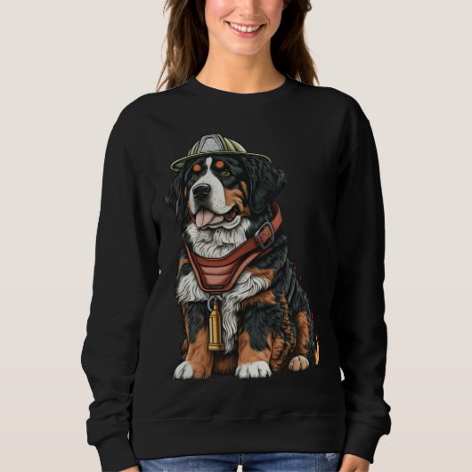 FireFighter Dog For Bernese Mountain Dad Fire Figh Trui (Voorkant)