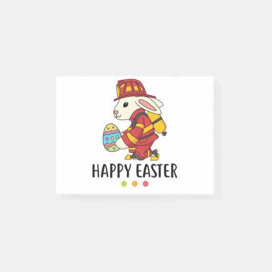 Firefighter Easter Bunny Post-it® Notes (Voorkant)