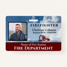 Firefighter Employer Photo Name ID Card Aangepast Badge