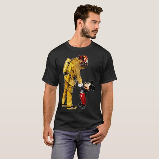 Firefighter en muis Mickey pour Shirt (Voorkant volledig)